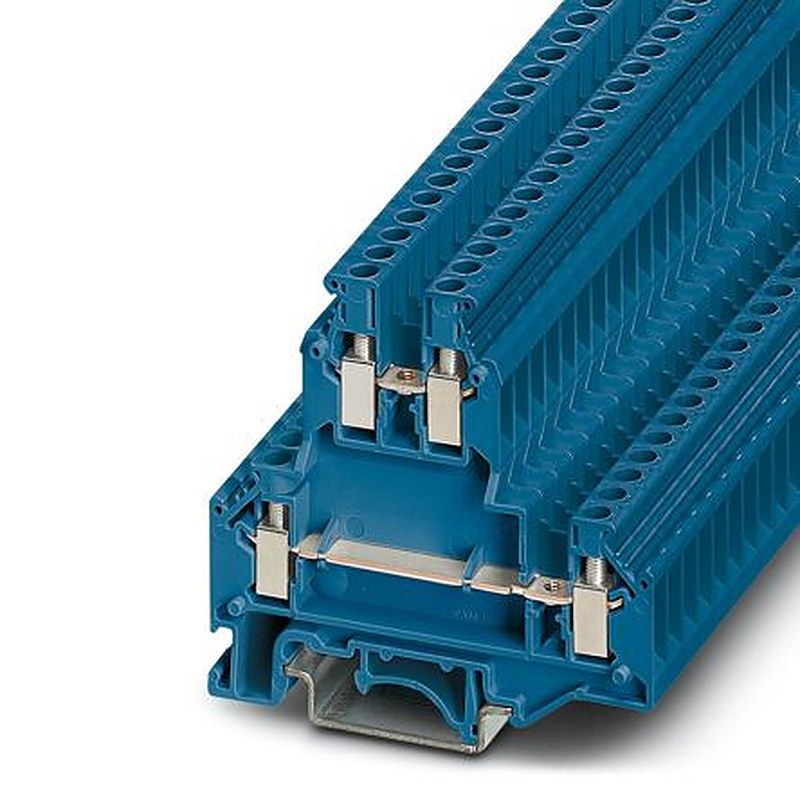 Phoenix Contact 3216053 UKKB 5 BU Series Double Level Terminal Block Blue, 4mm², 2-Level, Screw