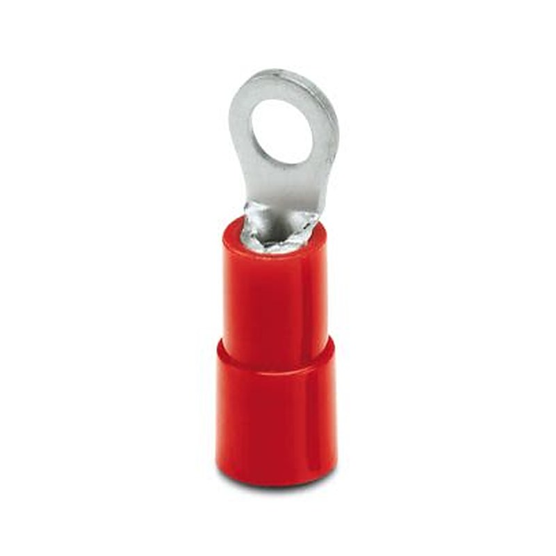 Phoenix Contact, C-RCI Uninsulated Ring Terminal, M3 Stud Size 20 AWG 16 AWG Wire Size, Red