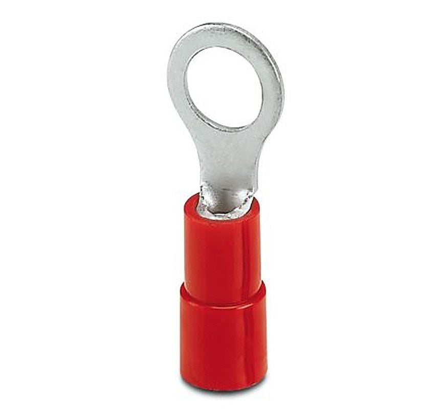 Phoenix Contact Insulated Ring Terminal, M5 Stud Size 20 AWG, Red