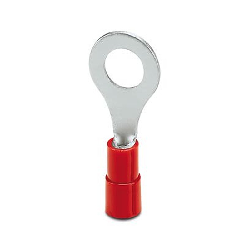 Phoenix Contact Uninsulated Ring Terminal, M6 Stud Size 16 AWG 14 AWG Wire Size, Red