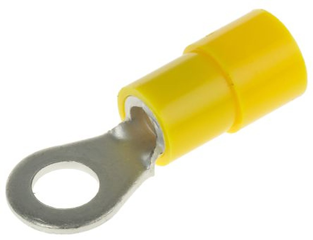 Phoenix Contact, C-RCI 6/M5 Insulated Ring Terminal, M5 Stud Size 12 AWG 10 AWG Wire Size, Yellow