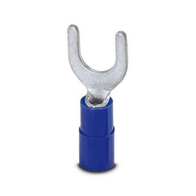 Phoenix Contact, C-FCI Insulated Fork Terminal, 15 AWG to 13 AWG, M6 Stud Size Polyamide, Blue