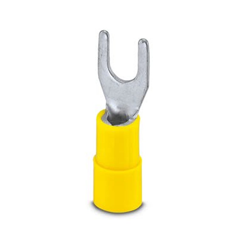 Phoenix Contact, C-FCI Insulated Fork Terminal, 11 AWG to 9 AWG, M5 Stud Size Polyamide, Yellow