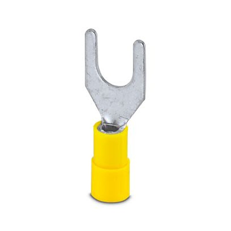 Phoenix Contact, C-FCI Insulated Fork Terminal, 11 AWG to 9 AWG, M8 Stud Size Polyamide, Yellow