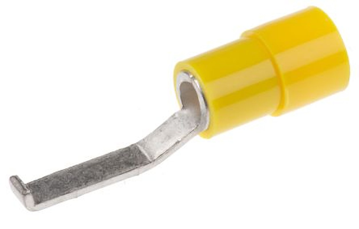 Phoenix Contact Hooked, C-BCI 6/2.8 Insulated Crimp Blade Terminal 18 mm Blade Length, Yellow