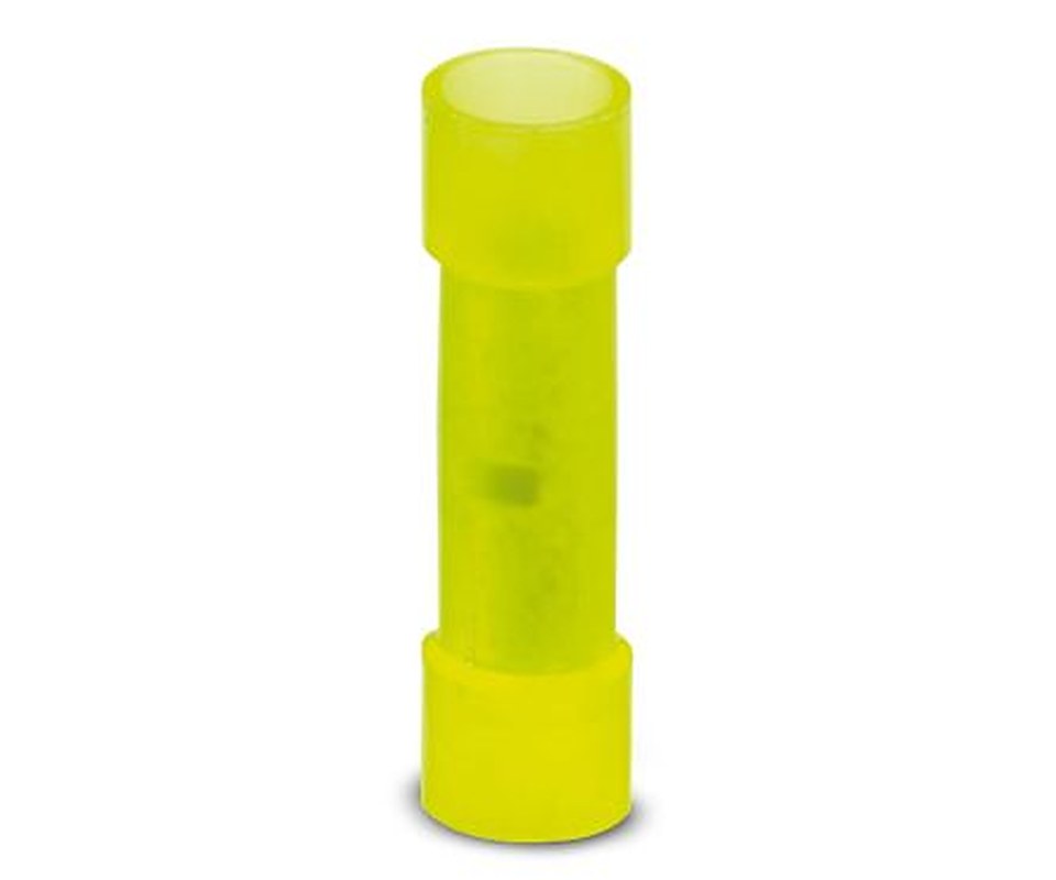 Phoenix Contact, C-JCI 6 Butt Splice Connector, Yellow, Insulated, Electrogalvanised