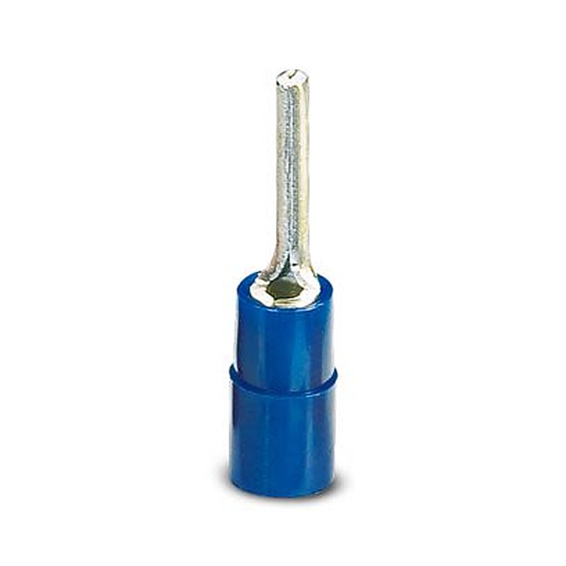 Phoenix Contact Hooked Insulated Lug 23.5 mm Blade Length, 14 AWG to 16 AWG, Blue