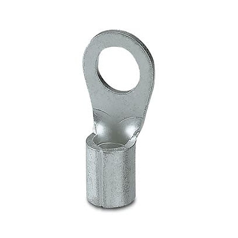 Phoenix Contact, C-RC 10/M6 Uninsulated Ring Terminal, M6 Stud Size 8 AWG 8 AWG Wire Size, Silver