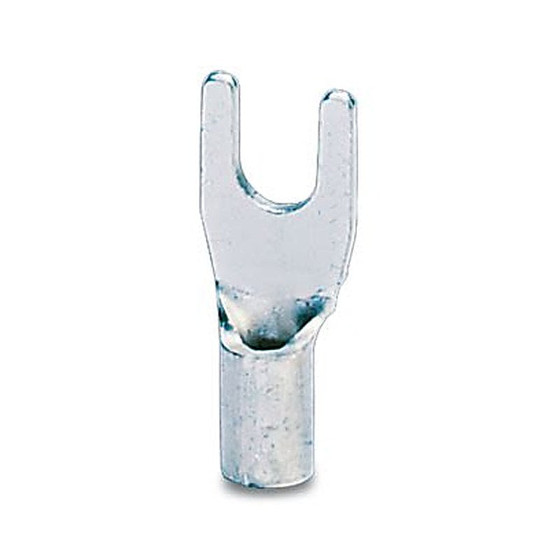 Phoenix Contact, C-FC Uninsulated Fork Terminal, 20 AWG to 17 AWG, M3.5 Stud Size Polyamide, Silver