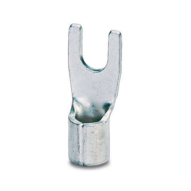 Phoenix Contact, C-FC Uninsulated Fork Terminal, 17 AWG to 13 AWG, M3 Stud Size, Silver