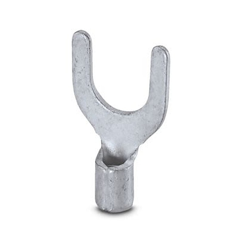 Phoenix Contact Uninsulated Fork Terminal, 17 AWG to 13 AWG, M6 Stud Size, Silver