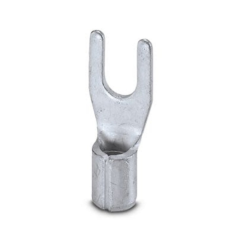 Phoenix Contact, C-FC Uninsulated Fork Terminal, 13 AWG to 9 AWG, M4 Stud Size, Silver