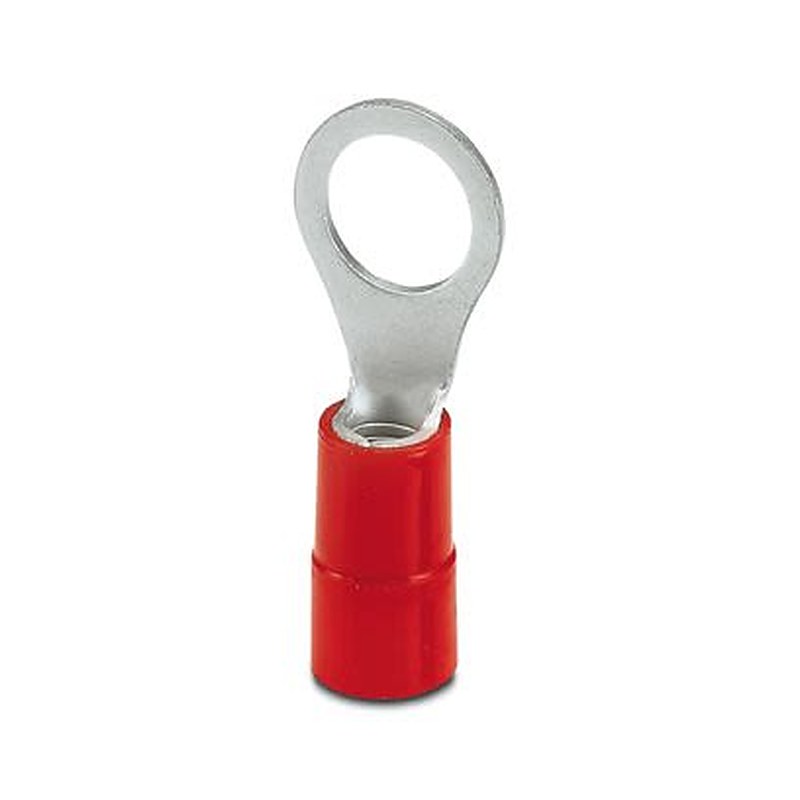 Phoenix Contact, C-RCI Uninsulated Ring Terminal, M10 Stud Size 8 AWG 8 AWG Wire Size, Red