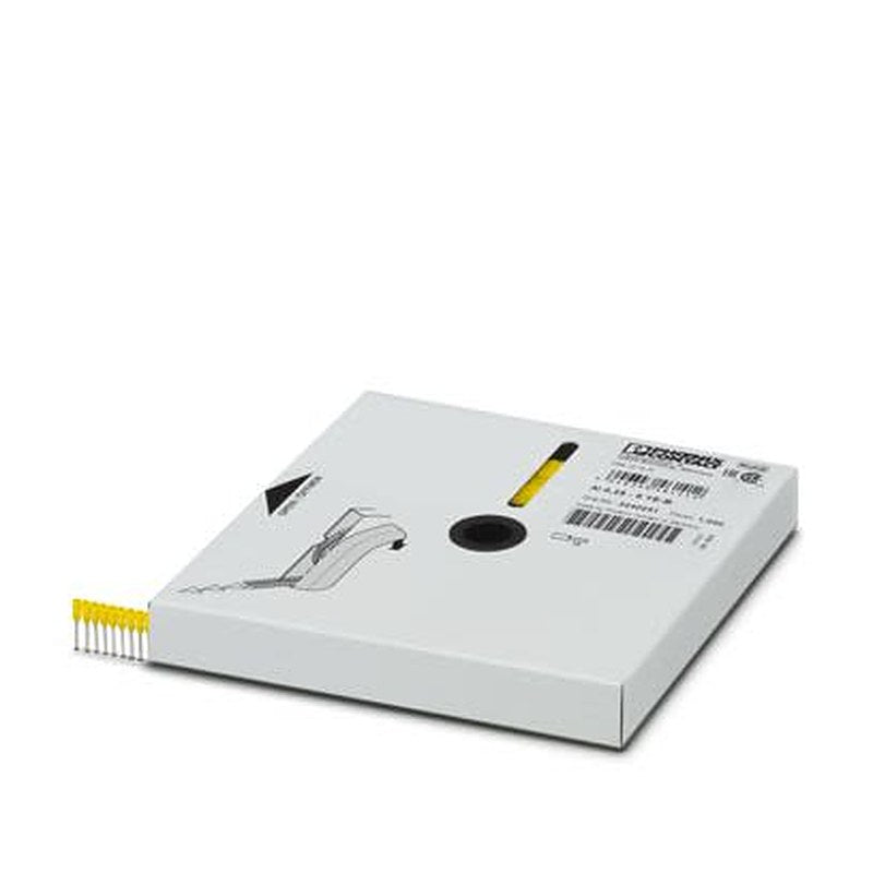 Phoenix Contact Insulated Ferrule, 8 mm Pin Length, 0.8 mm Pin Diameter, Yellow to 24 AWG Wire Size