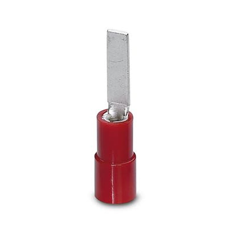Phoenix Contact Hooked, C-BCSI Insulated Blade terminal plug 19.5 mm Blade Length, 16 AWG to 22 AWG, Red