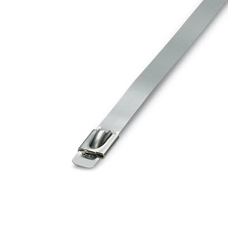 Phoenix Contact Cable Tie, Steel Strip, 380 mm x 7.6mm, Silver Stainless Steel