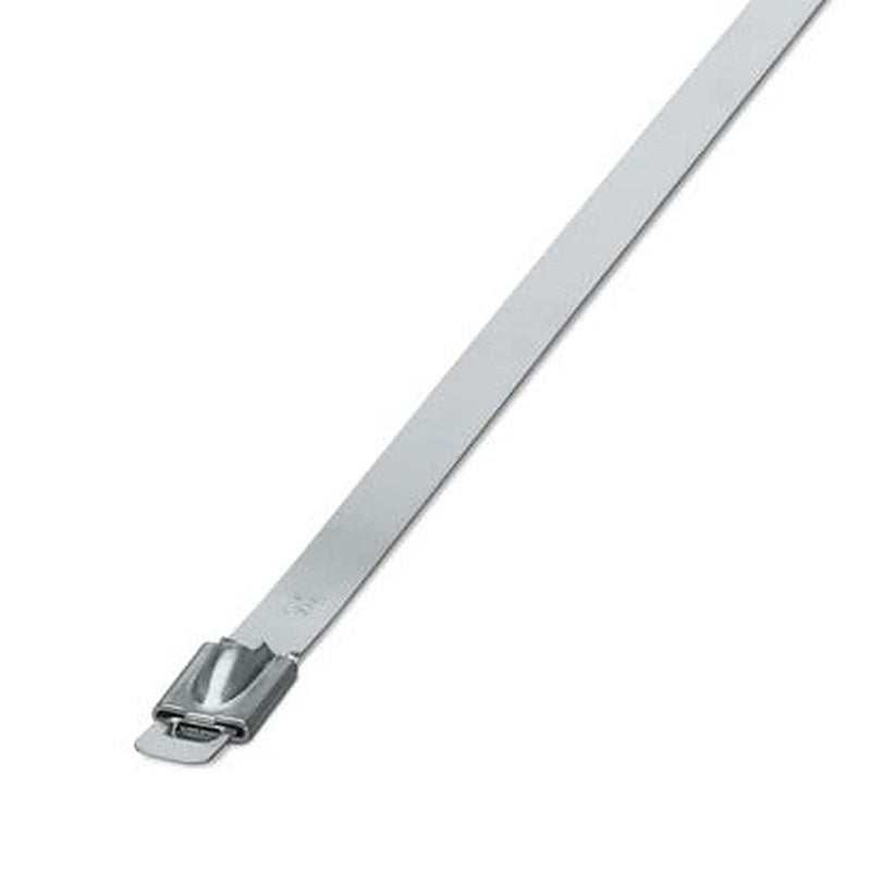 Phoenix Contact Cable Tie, Steel Strip, 259 mm x 7.9mm, Silver Stainless Steel