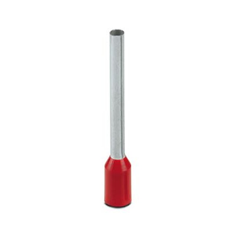 Phoenix Contact Insulated Ferrule, 18 mm Pin Length, 1.7 mm Pin Diameter, Red to 16 AWG Wire Size