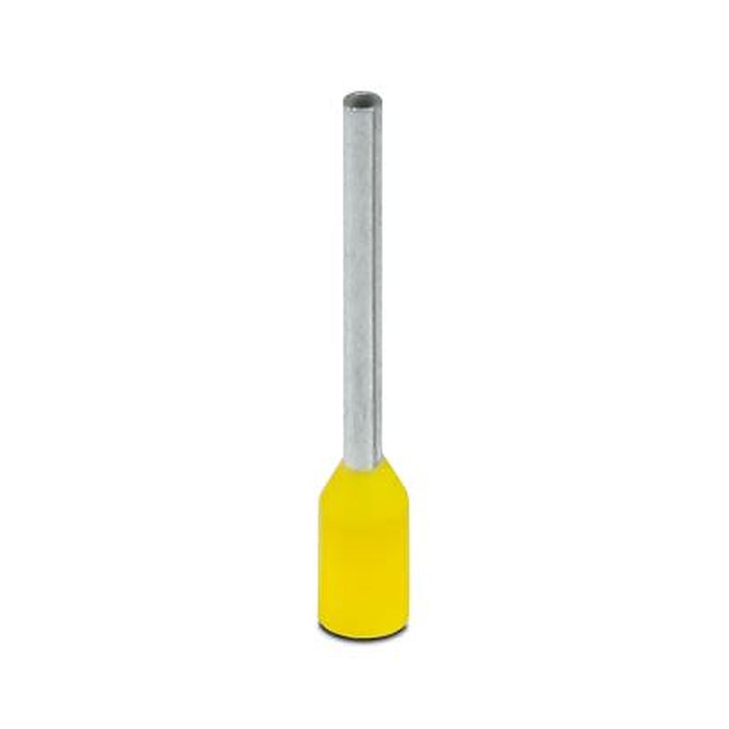 Phoenix Contact Insulated Ferrule, 10 mm Pin Length, 0.8 mm Pin Diameter, Yellow to 24 AWG Wire Size