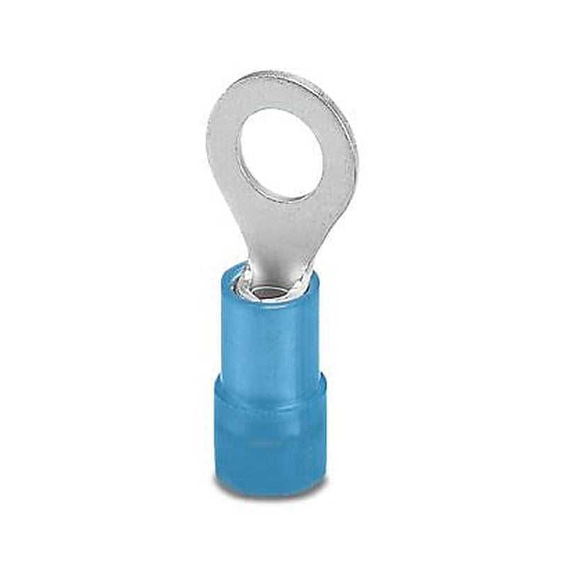 Phoenix Contact Insulated Ring Terminal, M5 Stud Size 16 AWG 14 AWG Wire Size, Blue