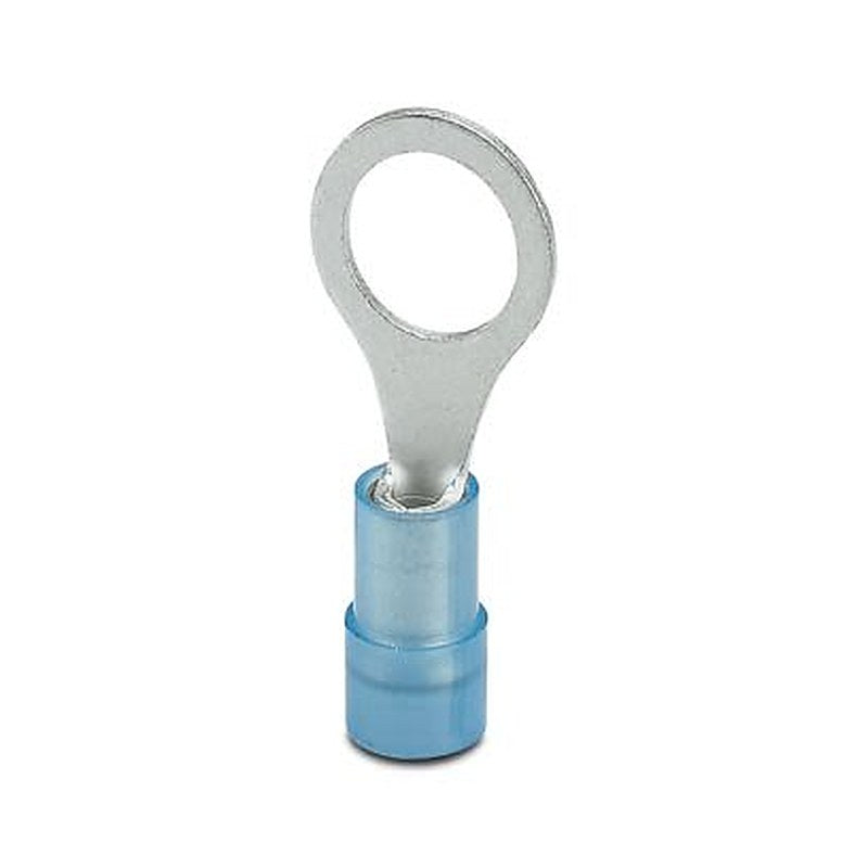 Phoenix Contact, C-RCEI Insulated Ring Terminal, M8 Stud Size 16 AWG 14 AWG Wire Size, Blue