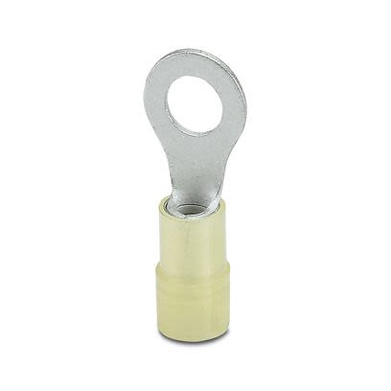 Phoenix Contact, C-RCEI Insulated Ring Terminal, M6 Stud Size 10 AWG 12 AWG Wire Size, Yellow