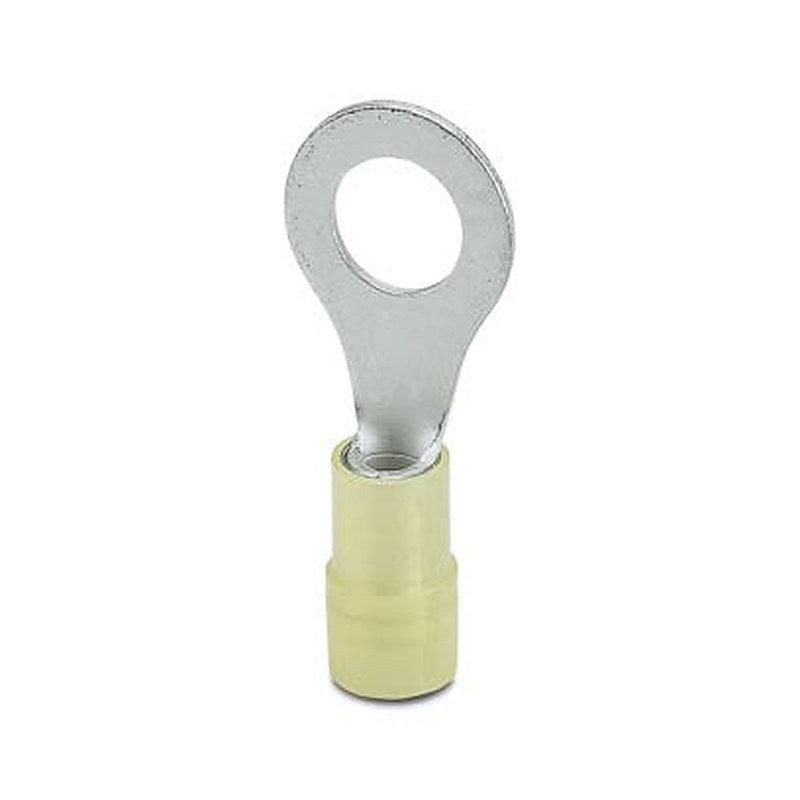 Phoenix Contact, C-RCEI Insulated Ring Terminal, M8 Stud Size 10 AWG 12 AWG Wire Size, Yellow