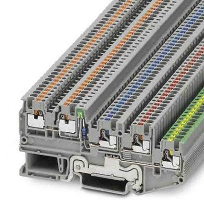 Phoenix Contact 3244466 PTIO Series DIN Rail Terminal Block Grey, 1.5mm², 4-Level, Push-in