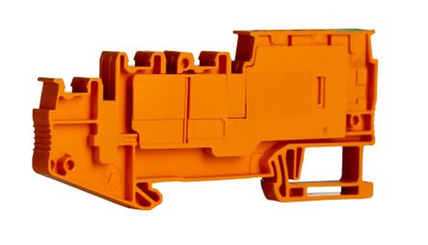 Phoenix Contact 3244481 PTIO-IN 2.5/4-PE OG Series DIN Rail Terminal Block Orange, 1.5mm², 4-Level, Push-in