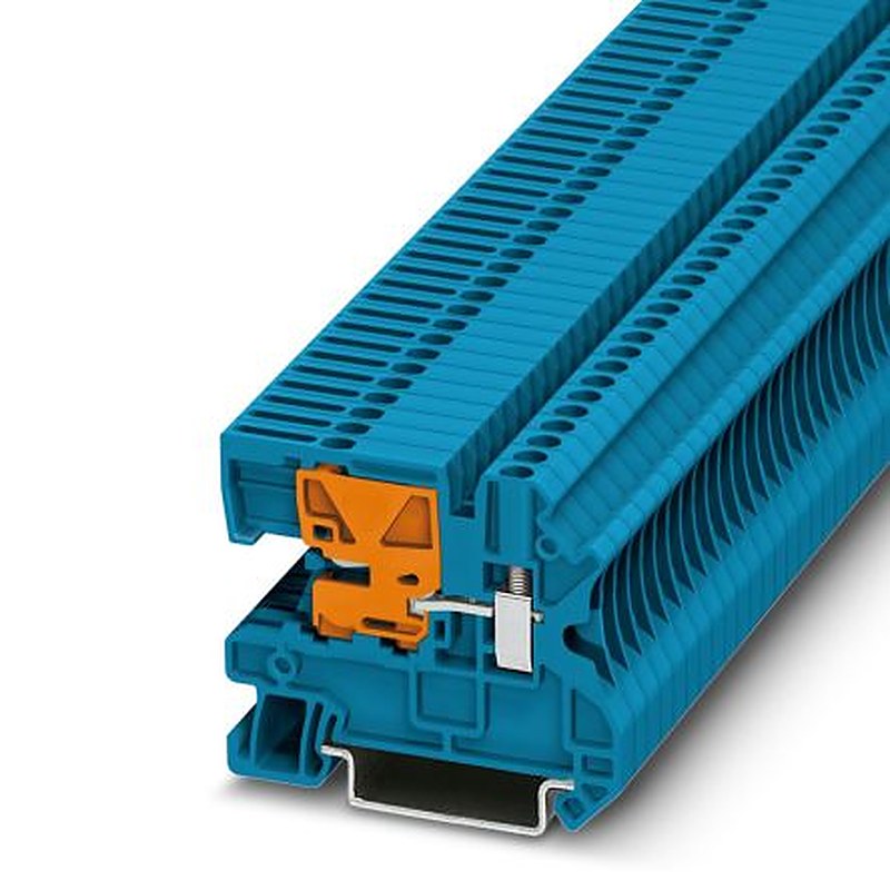 Phoenix Contact 3245011 UTN2.5 Series Disconnect Terminal Block Blue, 0.14mm², 4 mm², 1-Level, Screw