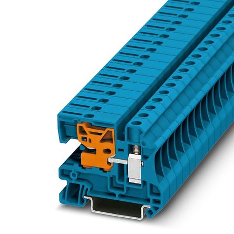 Phoenix Contact 3245040 UTN 10 Series Disconnect Terminal Block Blue, 0.5mm², 16 mm², 1-Level, Screw