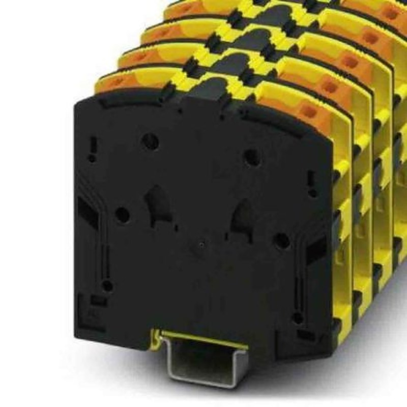 Phoenix Contact 3260063 PTPOWER 50 Series Non-Fuse DIN Rail Terminal Yellow, Black, 10mm², 70 mm², 1-Level, Screw