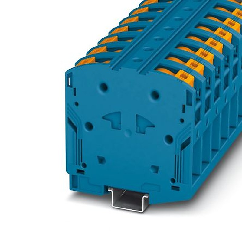 Phoenix Contact 3260166 PTPOWER 95 P BU Series DIN Rail Terminal Block Blue, 25mm², 95 mm², 1-Level, IECEx/ATEX