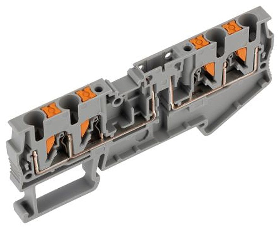 Phoenix Contact PTC Series Feed Through Terminal Block, 4-Way, 12AWG, 26 AWG Wire, 20A Push-in
