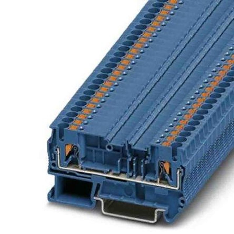 Phoenix Contact 3270111 Feed Through Terminal Block Blue, 0.14mm², 4 mm², 1-Level, Push-in