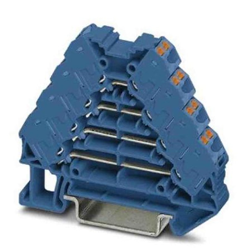 Phoenix Contact 3270118 PTRV Series DIN Rail Terminal Block Blue, 0.14mm², 2.5 mm², 4-Level, Push-in