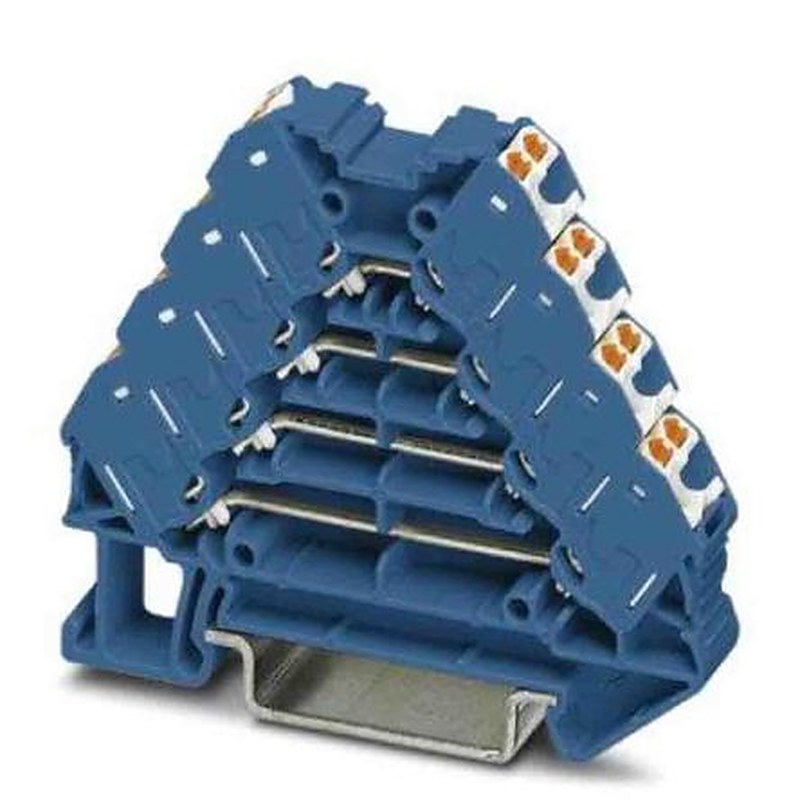 Phoenix Contact 3270119 PTRV Series DIN Rail Terminal Block Blue, 0.14mm², 2.5 mm², 4-Level, Push-in