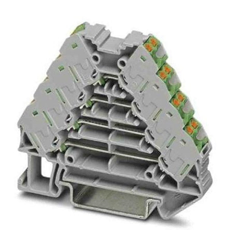 Phoenix Contact 3270122 PTRV Series DIN Rail Terminal Block Grey, 0.14mm², 2.5 mm², 4-Level, Push-in