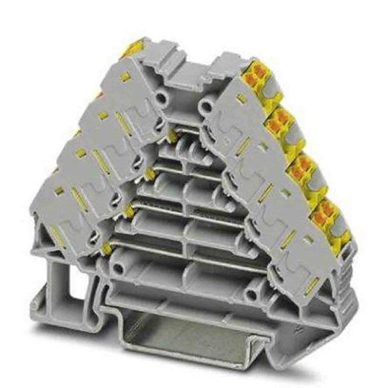 Phoenix Contact 3270123 PTRV Series Non-Fuse DIN Rail Terminal Grey, 0.14mm², 2.5 mm², 4-Level, Push-in