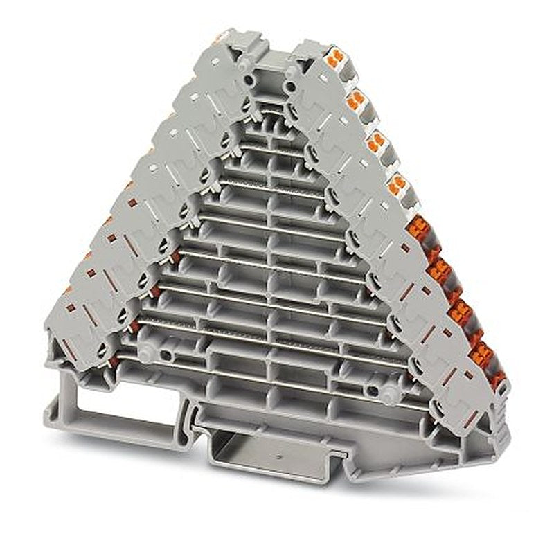 Phoenix Contact 3270133 PTRV 8 /WHRD Series DIN Rail Terminal Block Grey, 0.14mm², 2.5 mm², 8-Level, Push-in