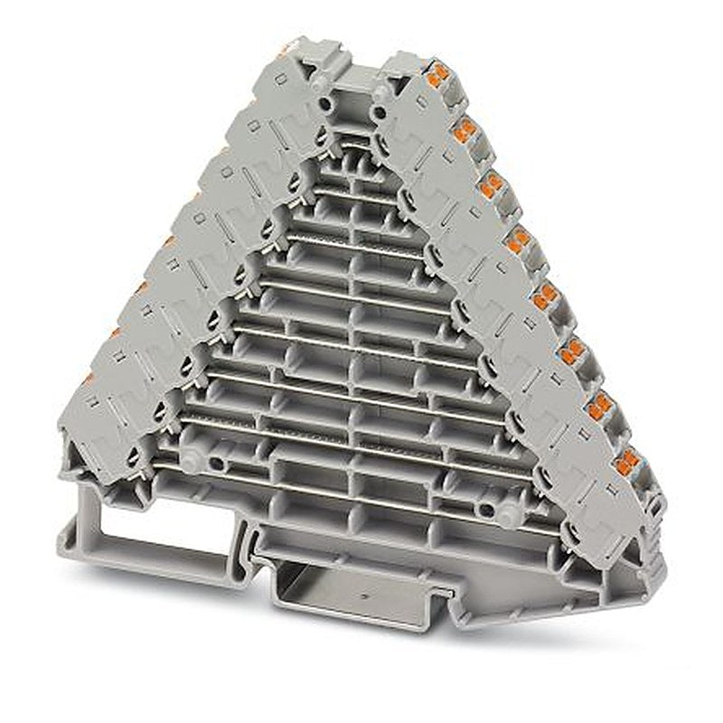 Phoenix Contact 3270140 PTRV 8 /GY Series DIN Rail Terminal Block Grey, 0.14mm², 2.5 mm², 8-Level, Push-in