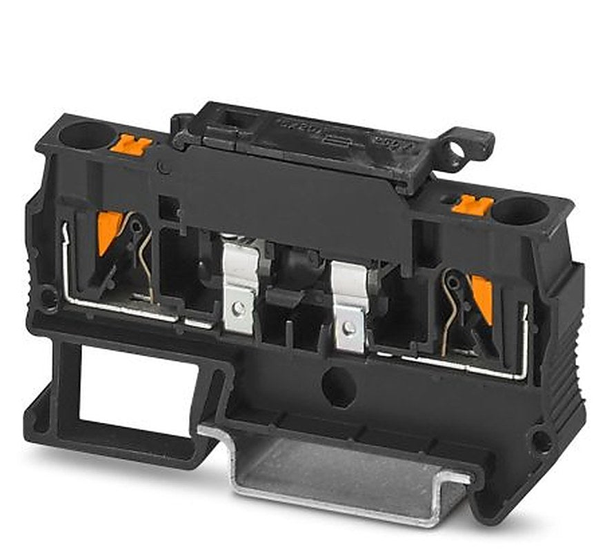 Phoenix Contact 3270197 PTC 4 Series Fuse Modular Terminal Block Black, 6mm², 1-Level Fused, Push-in, ATEX, IECEx