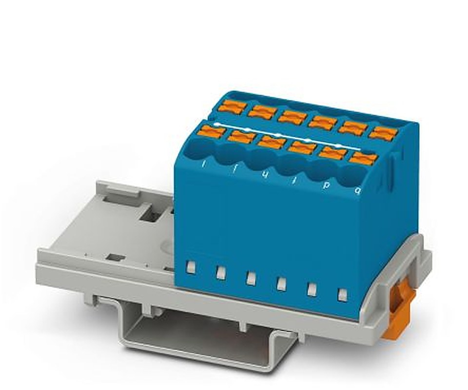 Phoenix Contact Distribution Block, 12 Way, 690V, 24A, Blue