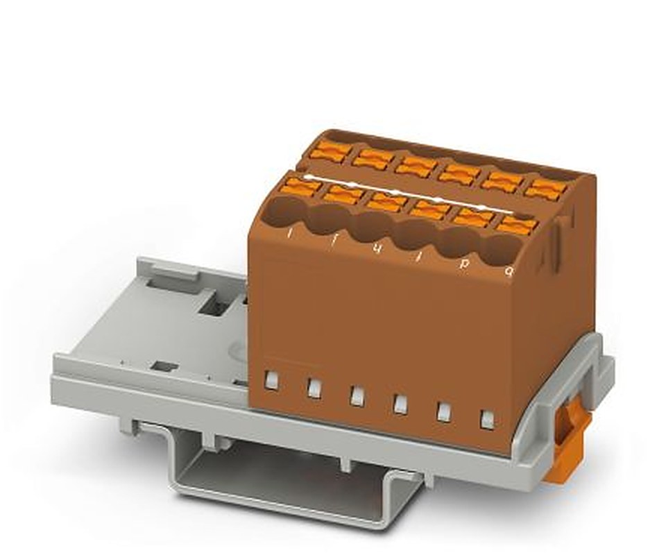 Phoenix Contact Distribution Block, 12 Way, 690V, 24A, Brown