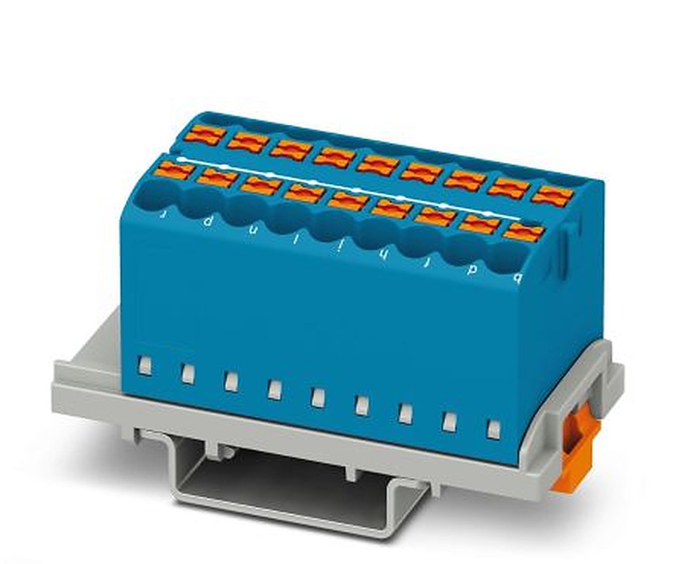 Phoenix Contact Distribution Block, 18 Way, 690V, 24A, Blue