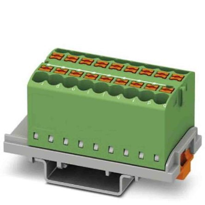 Phoenix Contact Distribution Block, 18 Way, 690V, 24A, Green