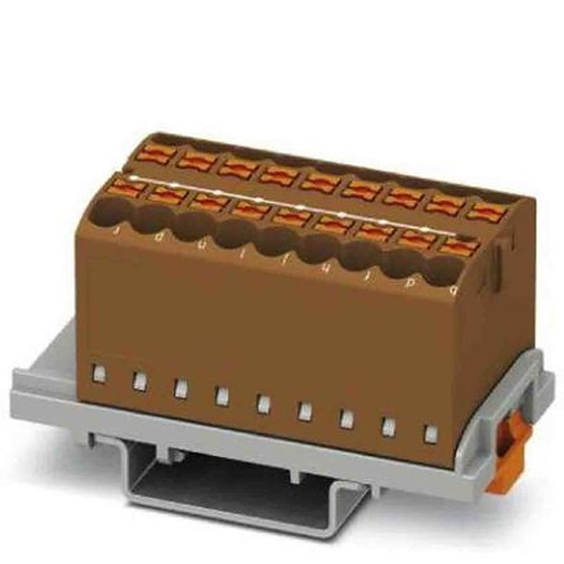 Phoenix Contact Distribution Block, 18 Way, 690V, 24A, Brown