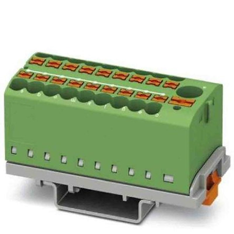 Phoenix Contact Distribution Block, 19 Way, 690V, 24A, Green