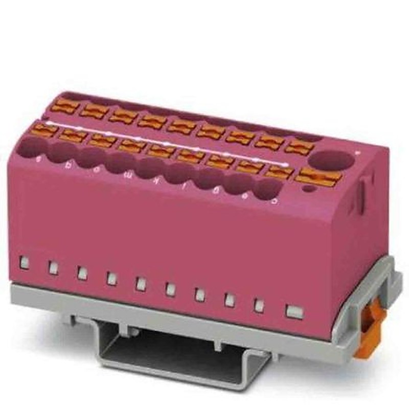 Phoenix Contact Distribution Block, 19 Way, 690V, 24A, Pink