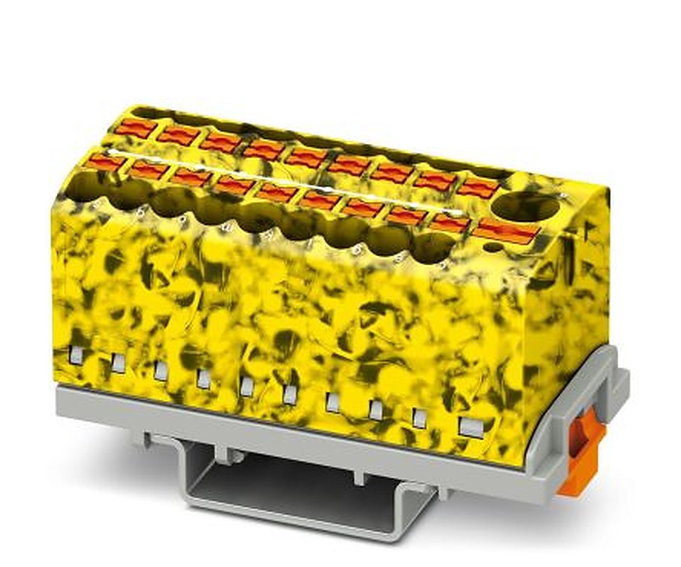 Phoenix Contact Distribution Block, 19 Way, 690V, 32A, Yellow